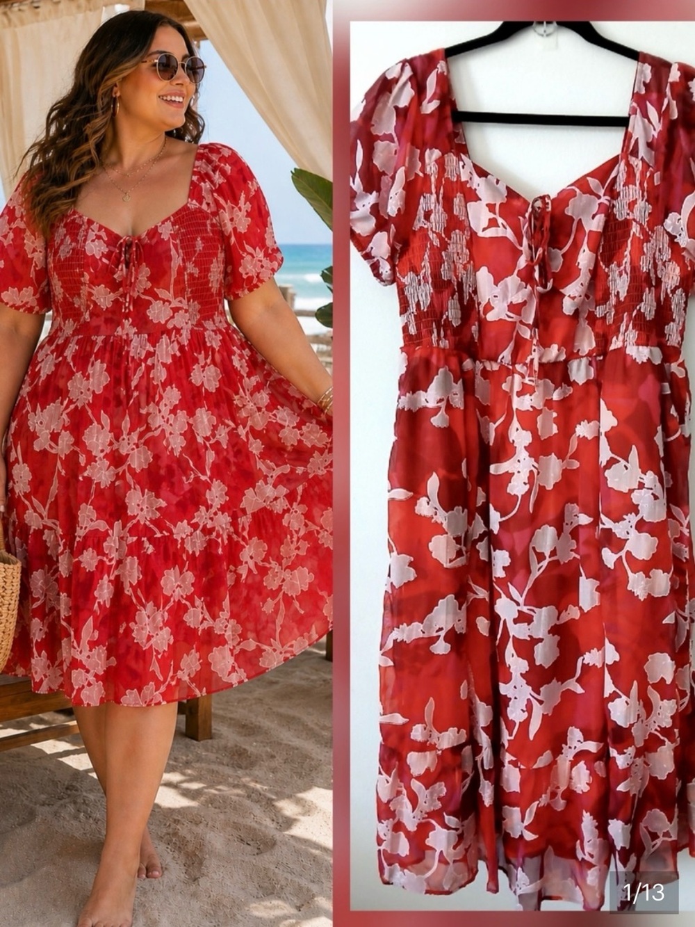 Shady rose floral Torrid size 1 Dress